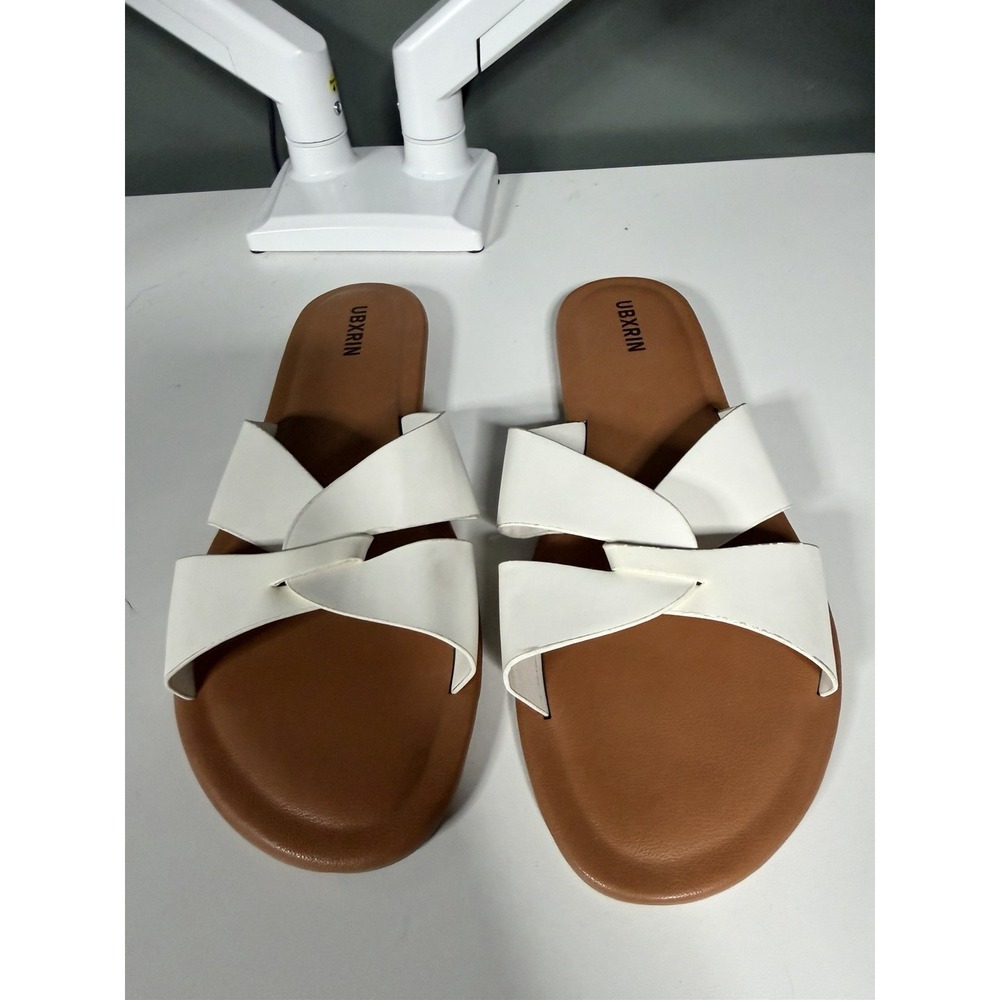 UBXRIN Womens Comfortable Flat Slide Sandals Summer Casual Slip On 10 C-1